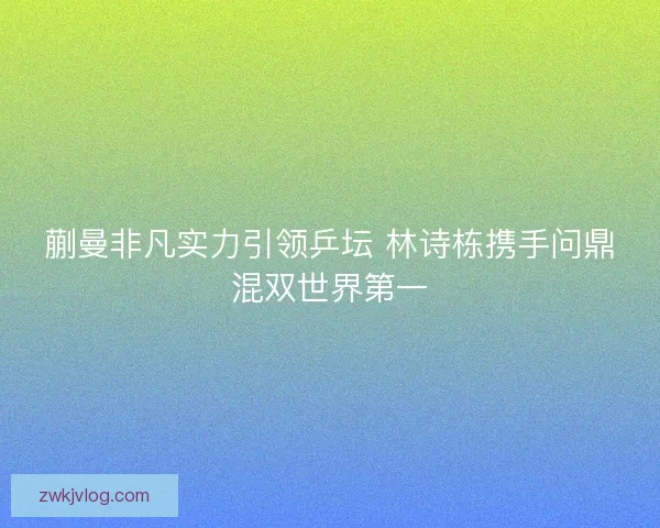 蒯曼非凡实力引领乒坛 林诗栋携手问鼎混双世界第一