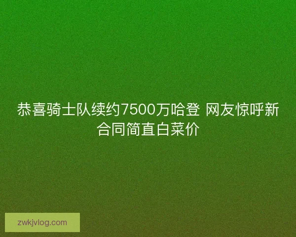 恭喜骑士队续约7500万哈登 网友惊呼新合同简直白菜价