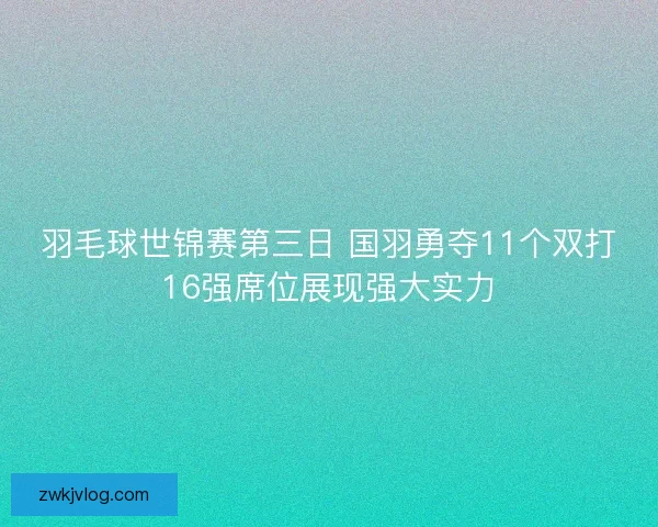 羽毛球世锦赛第三日 国羽勇夺11个双打16强席位展现强大实力